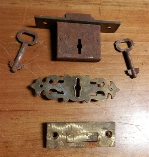 vintage metal lock box|old desk drawer locks.